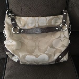 Gold Brown Leather Coach Purse